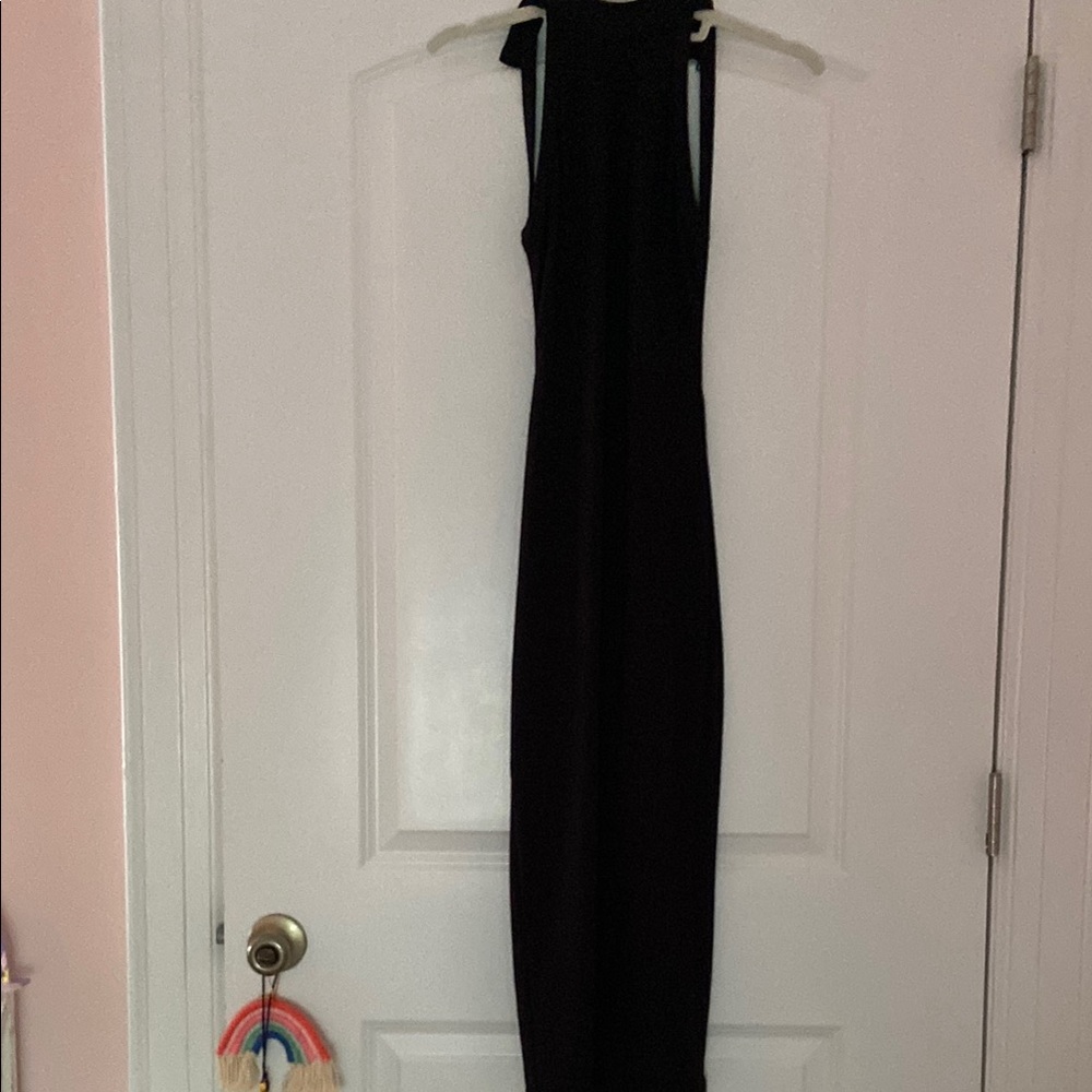 Bershka Black Halter Maxi Dress for Cocktail